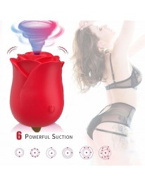 Rose Vibration, 2 in 1 Licking & Vibrating the Rose Sexual Toy for Women Couples, Licking Tongue Vibrator with 6 Modes for Quick Orgasm, Silicone Adult Sex Toys