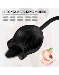 The Rose Sex Toy for Women, Silicone 3 in 1 G Spot Dildo Rose Vibration Adult Sex Toys with 7 Frequency & 10 Tongue Licking, Clitoris Nipple Licker for Women Man Couple