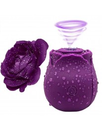 Tongue Licking Mini Rose Sexual Toy with 7 Vibrating Pleasure for Clitoris & Nipple Stimulation, the Rose Toys for Women, Silicone Waterproof Purple Rose Massager