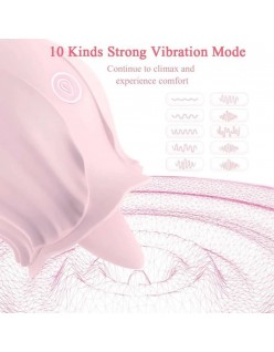Women Sex Toy Rose, 2 in 1 Rose Adult Toy Licking & Vibrating with 10 Gears, Rechargeable & Waterproof Best Rose Flower Toys for Couples